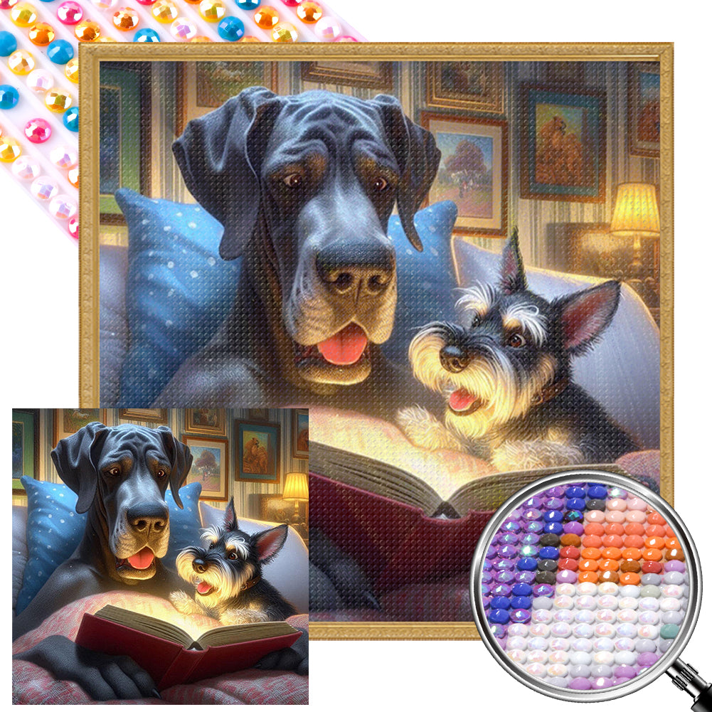 AB Diamond Painting - Full Round - Naughty dog (40*40CM)