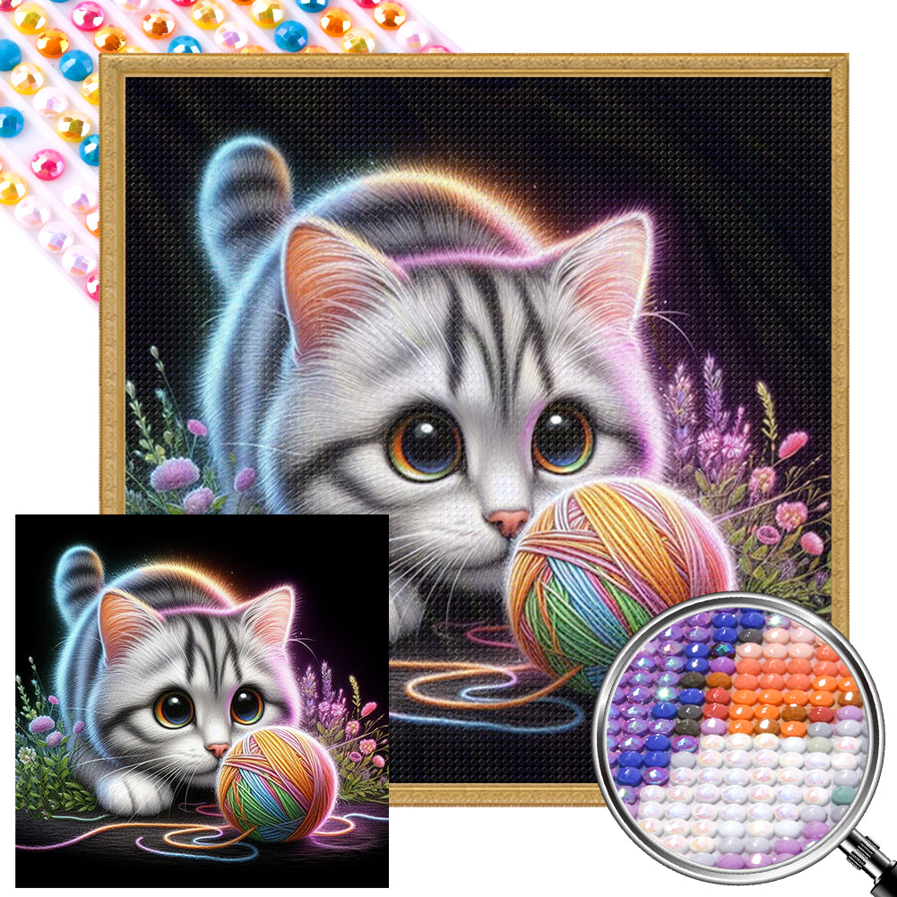 AB Diamond Painting - Full Round - Playing ball pet (40*40CM)