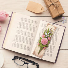 Load image into Gallery viewer, 3Pcs Special Shape Rose Bouquet Diamond Painting Bookmark for Book Lovers
