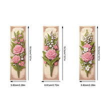 Load image into Gallery viewer, 3Pcs Special Shape Rose Bouquet Diamond Painting Bookmark for Book Lovers
