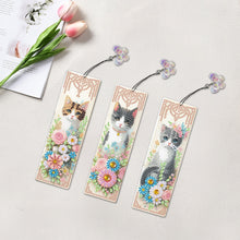 Load image into Gallery viewer, 3Pcs Special Shape Cat Flower Diamond Painting Bookmark for Book Lovers
