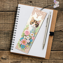 Load image into Gallery viewer, 3Pcs Special Shape Cat Flower Diamond Painting Bookmark for Book Lovers
