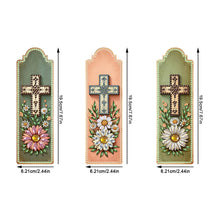 Load image into Gallery viewer, 3Pcs Special Shape Cross Bouquet Diamond Painting Bookmark for Book Lovers
