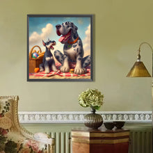 Load image into Gallery viewer, AB Diamond Painting - Full Round - Summer dog playing (40*40CM)
