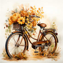 Load image into Gallery viewer, Diamond Painting - Full Round - Vintage bicycle bouquet (30*30CM)
