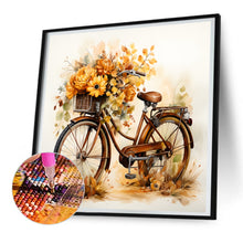 Load image into Gallery viewer, Diamond Painting - Full Round - Vintage bicycle bouquet (30*30CM)
