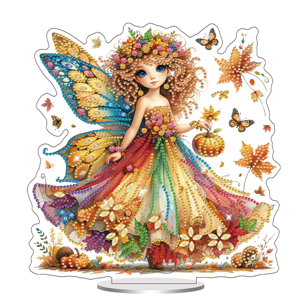 Acrylic Special Shaped Butterfly Girl Diamond Painting Desktop Decor for Adults