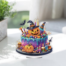 Load image into Gallery viewer, Acrylic Special Shaped Halloween Cake Desktop Diamond Art Kits for Home Decor
