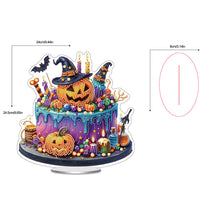 Load image into Gallery viewer, Acrylic Special Shaped Halloween Cake Desktop Diamond Art Kits for Home Decor
