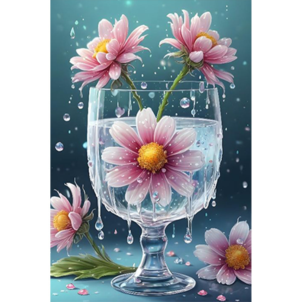 Diamond Painting - Full Round - Water and flowers in the cup (30*45CM)