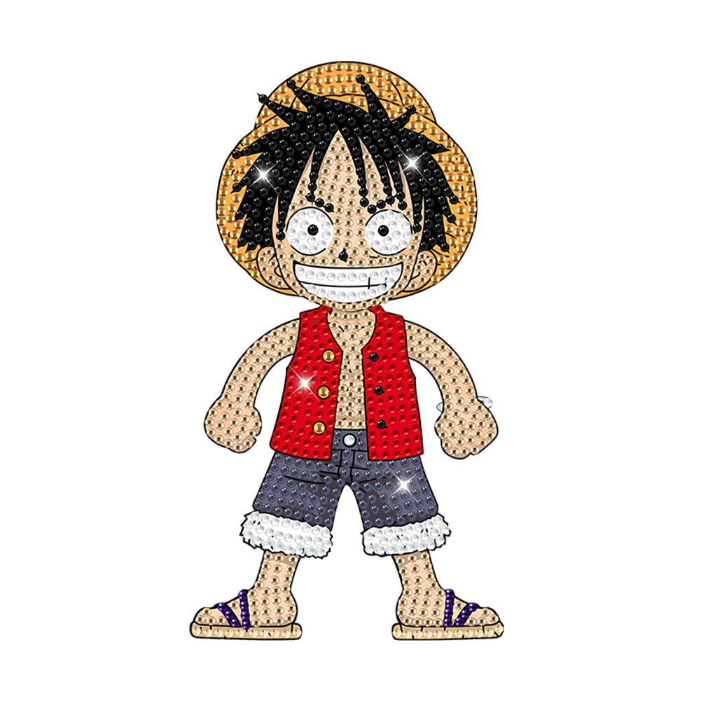 Acrylic One Piece Character Luffy 5D DIY Diamond Art Shake Head Tabletop Decor