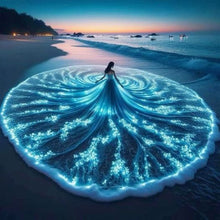 Load image into Gallery viewer, Diamond Painting - Full Round - Seaside fluorescent flower skirt (40*40CM)

