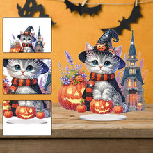 Load image into Gallery viewer, Acrylic Halloween Cat Diamond Painting Desktop Decorations for Home Office Decor
