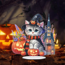 Load image into Gallery viewer, Acrylic Halloween Cat Diamond Painting Desktop Decorations for Home Office Decor

