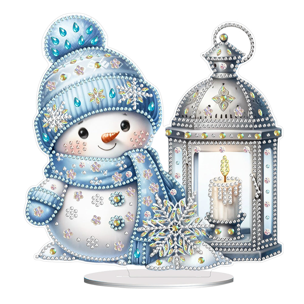 Acrylic Christmas Snowman 5D DIY Diamond Painting Art Tabletop Decorations