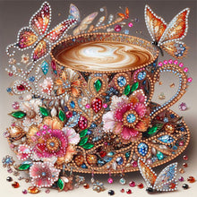Load image into Gallery viewer, Diamond Painting - Partial Special Shaped - Gorgeous butterfly coffee (30*30CM)
