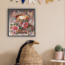 Load image into Gallery viewer, Diamond Painting - Partial Special Shaped - Gorgeous butterfly coffee (30*30CM)
