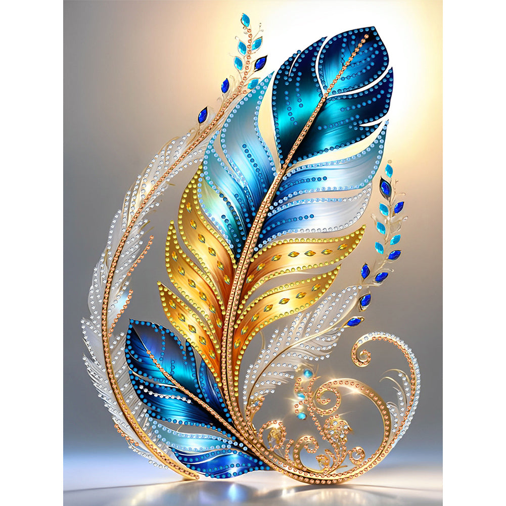 Diamond Painting - Partial Special Shaped - Gorgeous feathers (30*40CM)