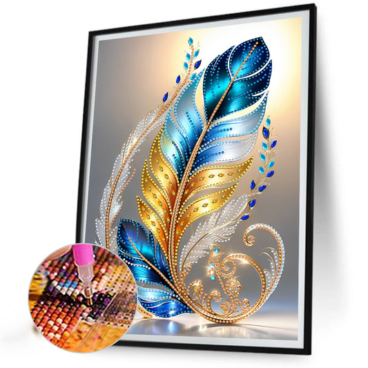 Diamond Painting - Partial Special Shaped - Gorgeous feathers (30*40CM)