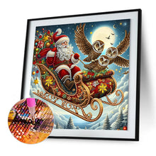 Load image into Gallery viewer, Diamond Painting - Partial Special Shaped - Santa Claus owl (30*30CM)
