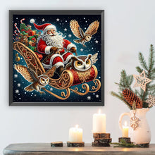 Load image into Gallery viewer, Diamond Painting - Partial Special Shaped - Santa Claus owl (30*30CM)
