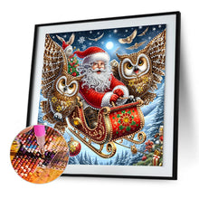 Load image into Gallery viewer, Diamond Painting - Partial Special Shaped - Santa Claus owl (30*30CM)
