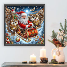 Load image into Gallery viewer, Diamond Painting - Partial Special Shaped - Santa Claus owl (30*30CM)
