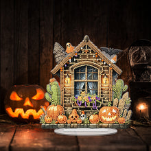 Load image into Gallery viewer, Acrylic Special Shape Halloween House Diamond Painting Desktop Ornaments Kits
