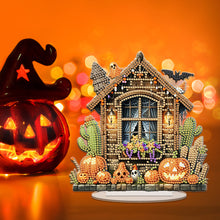 Load image into Gallery viewer, Acrylic Special Shape Halloween House Diamond Painting Desktop Ornaments Kits
