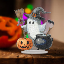 Load image into Gallery viewer, Acrylic Special Shape Halloween Ghost Diamond Painting Desktop Ornaments Kits
