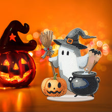 Load image into Gallery viewer, Acrylic Special Shape Halloween Ghost Diamond Painting Desktop Ornaments Kits
