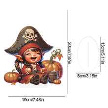 Load image into Gallery viewer, Acrylic Special Shape Halloween Pirate Girl Diamond Painting Desktop Ornaments
