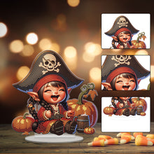 Load image into Gallery viewer, Acrylic Special Shape Halloween Pirate Girl Diamond Painting Desktop Ornaments

