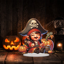 Load image into Gallery viewer, Acrylic Special Shape Halloween Pirate Girl Diamond Painting Desktop Ornaments

