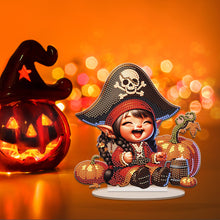 Load image into Gallery viewer, Acrylic Special Shape Halloween Pirate Girl Diamond Painting Desktop Ornaments
