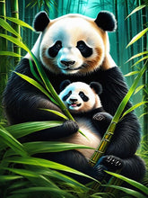 Load image into Gallery viewer, Diamond Painting - Full Round - Panda and panda baby (40*60CM)

