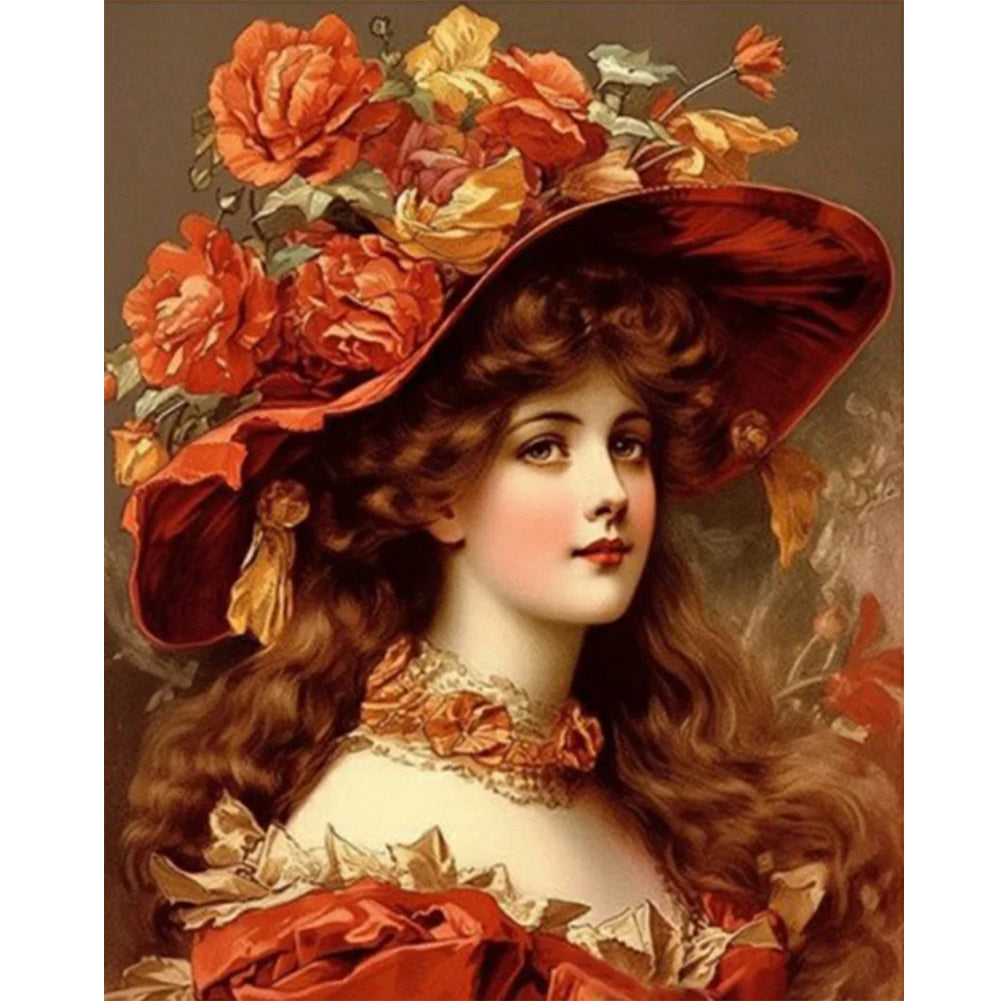 Diamond Painting - Full Round - Oil painting girl (40*50CM)
