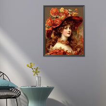 Load image into Gallery viewer, Diamond Painting - Full Round - Oil painting girl (40*50CM)
