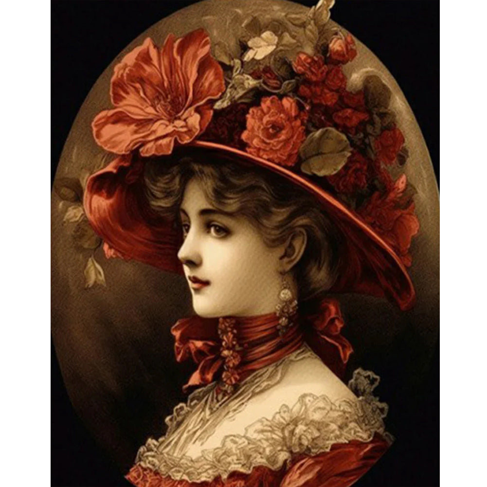 Diamond Painting - Full Round - Oil painting girl (40*50CM)