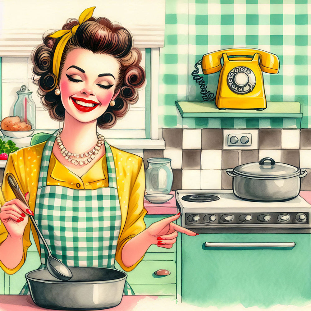 Diamond Painting - Full Round - Housewife in the 1950s (40*40CM)
