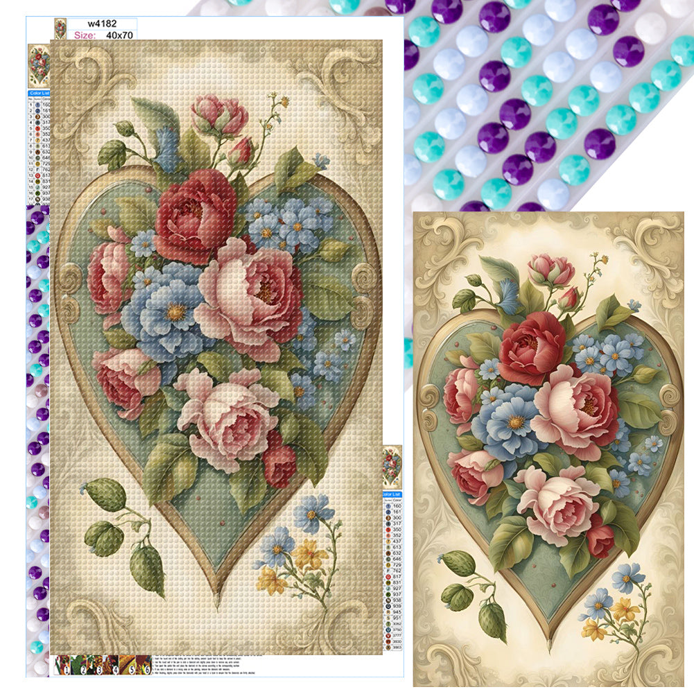 Diamond Painting - Full Round - Flower Heart Poster (40*70CM)