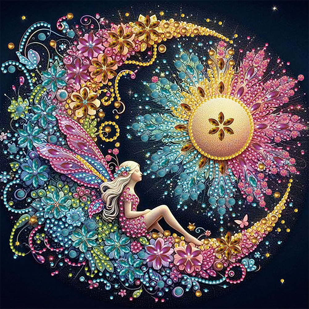 Diamond Painting - Partial Special Shaped - Star and moon fairy (30*30CM)