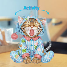 Load image into Gallery viewer, Acrylic Shaking Head Yawning Cat DIY Diamond Painting Desktop Ornaments
