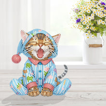 Load image into Gallery viewer, Acrylic Shaking Head Yawning Cat DIY Diamond Painting Desktop Ornaments
