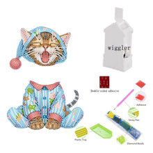 Load image into Gallery viewer, Acrylic Shaking Head Yawning Cat DIY Diamond Painting Desktop Ornaments
