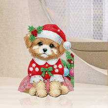 Load image into Gallery viewer, Acrylic Shaking Head Christmas Dog DIY Diamond Painting Desktop Ornaments
