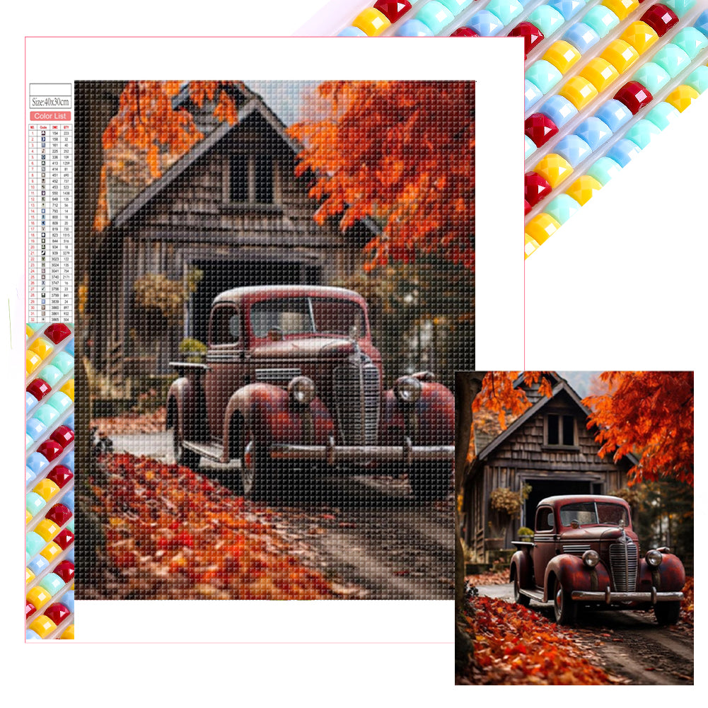 Diamond Painting - Full Square - Maple leaf car (30*40CM)