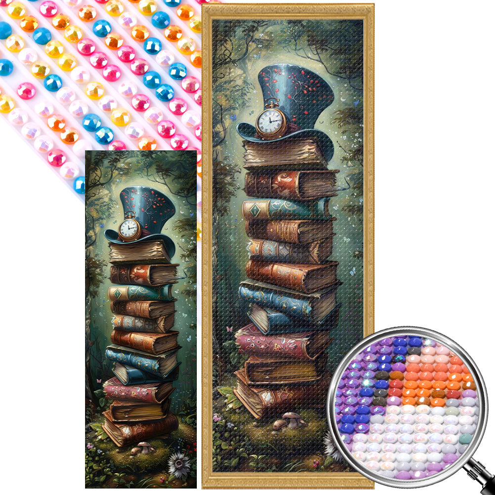 AB Diamond Painting - Full Round - Book Stack and Hat (30*90CM)