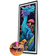 Load image into Gallery viewer, AB Diamond Painting - Full Round - Blue Dragon and Colorful Mushrooms (30*90CM)

