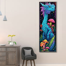 Load image into Gallery viewer, AB Diamond Painting - Full Round - Blue Dragon and Colorful Mushrooms (30*90CM)
